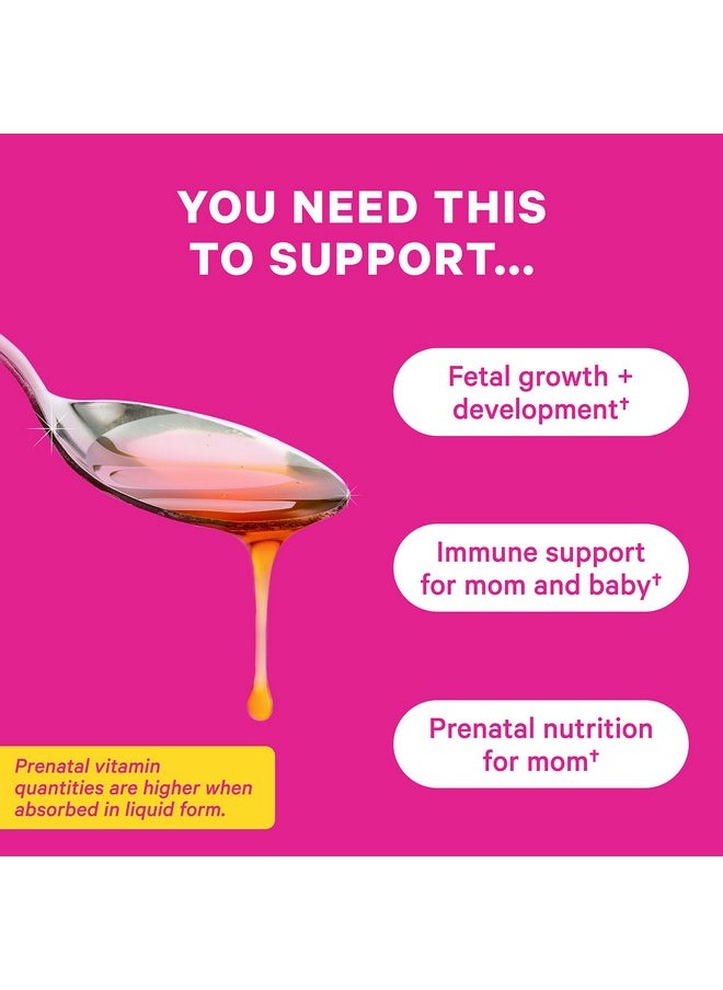 Pink Stork - Liquid Prenatal Vitamins: Organic Whole Food Blend Folate Iron Zinc Vitamin C Elderberry & Biotin Better Absorption Than Pills Or Capsules Womenowned 32 Servings - Image 1