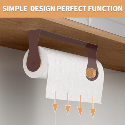 PAROTO Oil Rubbed Bronze Paper Towel Holder Under Cabinet, Oil Rubbed Bronze Kitchen Accessories Decor, Wall Mount Paper Towel Holder for Bathroom, Stainless Steel, Adhesive or Screws - Image 2