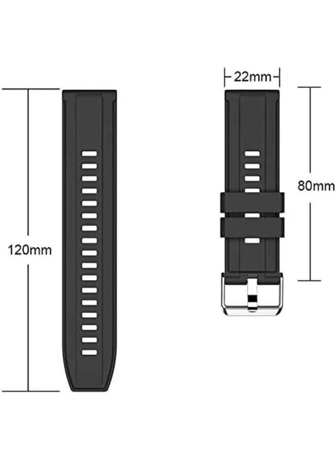 3إي سوار سيليكون رياضي ثنائي اللون لساعة هواوي جي تي 22 ملم أسود - Image 4