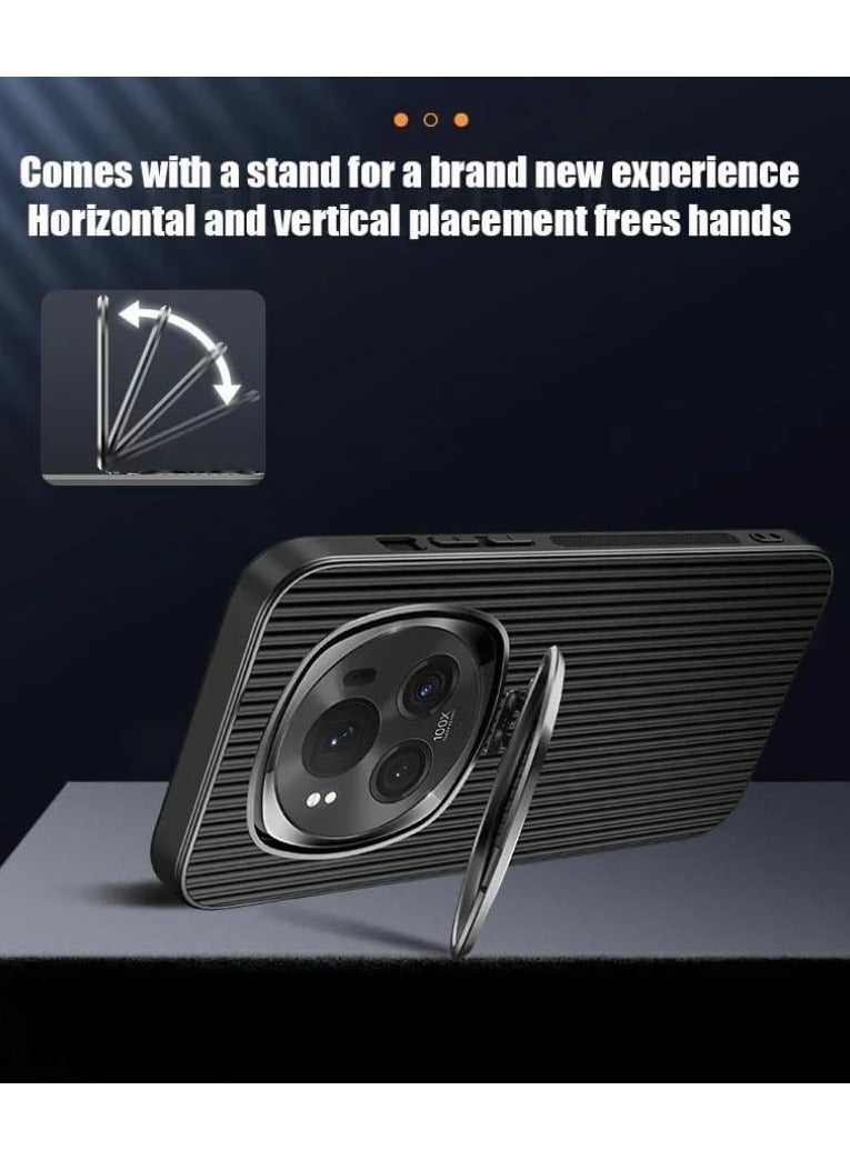 general Case Compatible with Honor Magic 6 Pro Cover Ultra Slim Matte Mounts Phone Case,Corrugated bracket Honor Magic 6 Pro lens full package anti drop case - Image 3