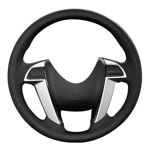 Eiseng DIY Stitch Steering Wheel Cover for Honda Accord 2008 2009 2010 2011 2012 / for Odyssey 2011-2017 / for Pilot 2009-2015 Interior Accessories 15 inches Sew Genuine Leather Black Thread - Image 1