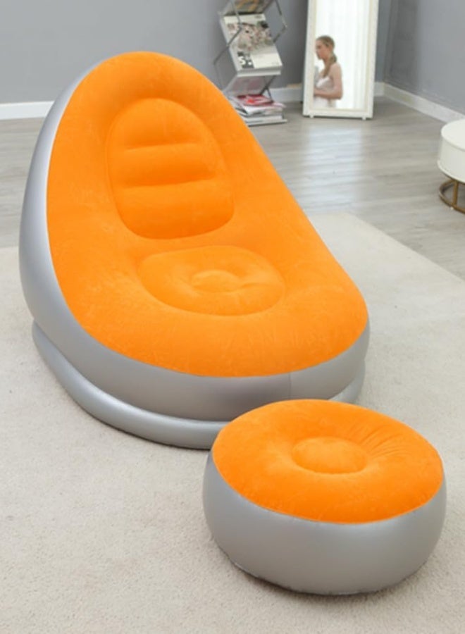 كرسي الأريكة القابل للانتفاخ، أريكة ذات ريكة سميكة، غرفة نوم للاستعمال المنزلي سرير سرير واحد في الهواء الطلق محمول - Image 3