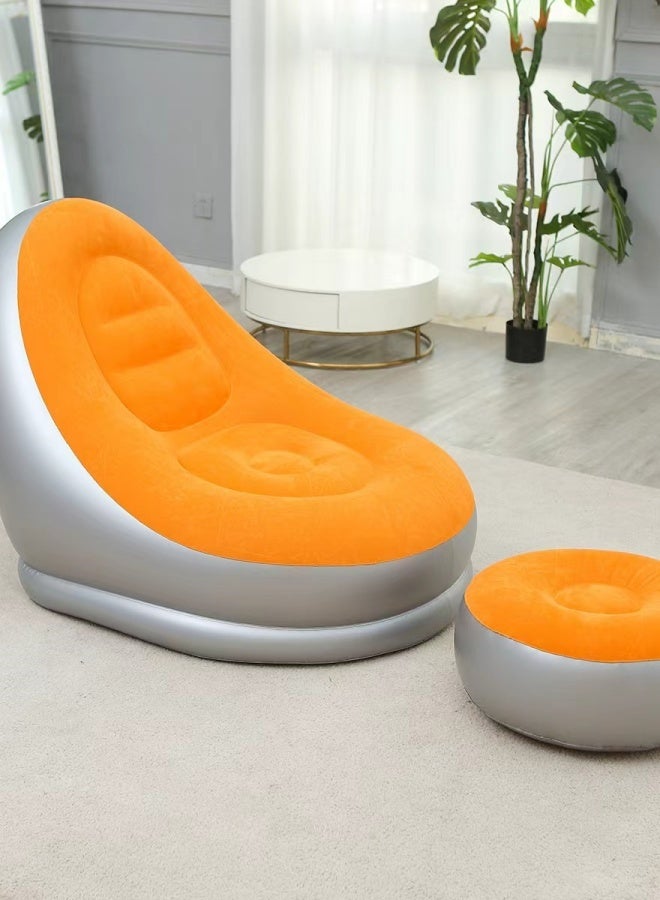 كرسي الأريكة القابل للانتفاخ، أريكة ذات ريكة سميكة، غرفة نوم للاستعمال المنزلي سرير سرير واحد في الهواء الطلق محمول - Image 4