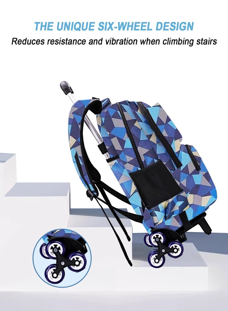 URbazaar 3-PCS Boys Rolling Backpacks Kids'Luggage Wheeled Backpack for School Boys Trolley Bags Roller Bookbag with Lunch Bag - Image 5