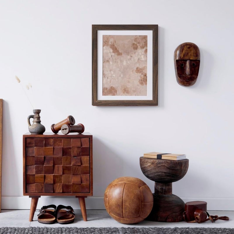 TKYGU إطار صور 8x10 جوزي، إطار خشبي 10x8 للعرض على الحائط والطاولة، إطار صور 5x7 مع حاشية 8x10، إطارات صور 8 × 10 بزجاج مقسّى، إطار ألغاز هدايا ديكور منزلي - Image 3