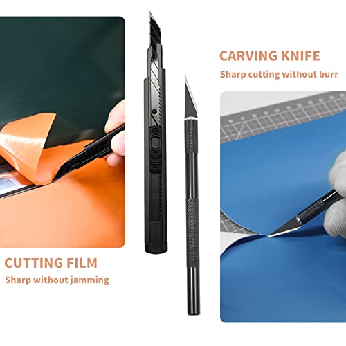 Gomake Vinyl Wrap Tool kit Window Tinting Tools Car Wrap Kit Wallpaper Smoothing Tool Window Tint Installation Kit with Felt Squeegee, Wrap Stick Squeegee,9mm Utility Knife for Car Wrapping - Image 5