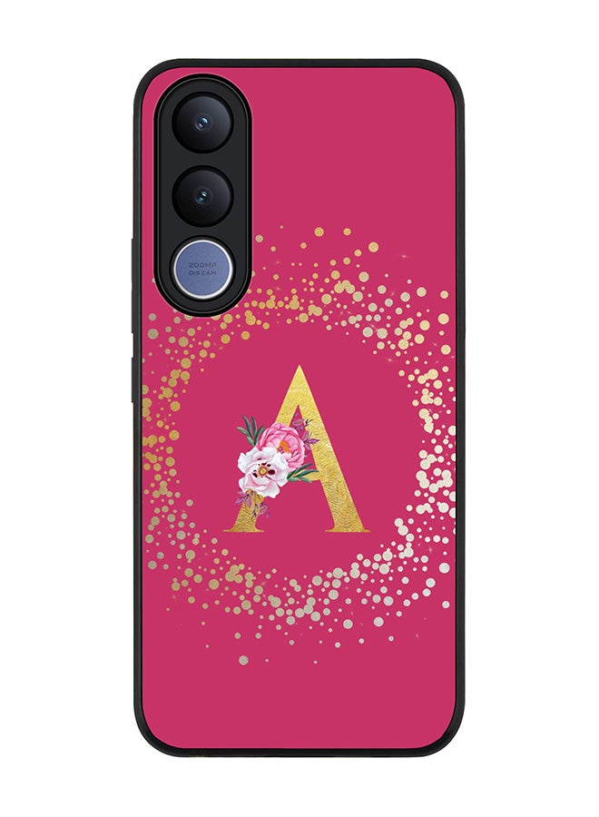 Stylizedd For vivo V70 FE Case,Slim fit Camera Protection, Shockproof Thin Phone cover  - Custom Monogram Floral - A ( Deep Pink ) - Image 1