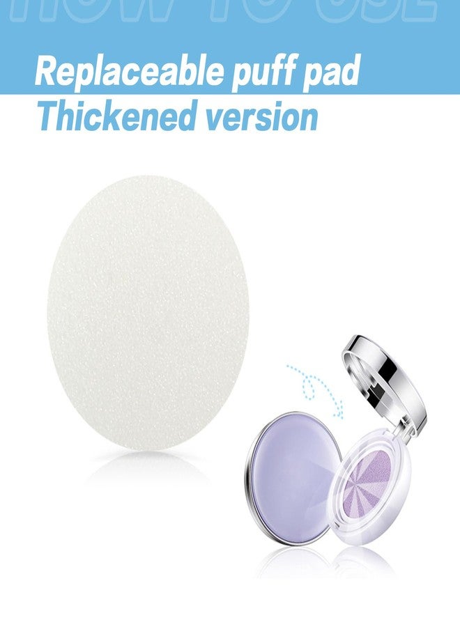 Quupy 8PCS Women Air Cushion Core Makeup Blender Sponge Replacement - Round Powder Puff for BB CC Cream Foundation, Fits All Skin Types (White) - Image 3
