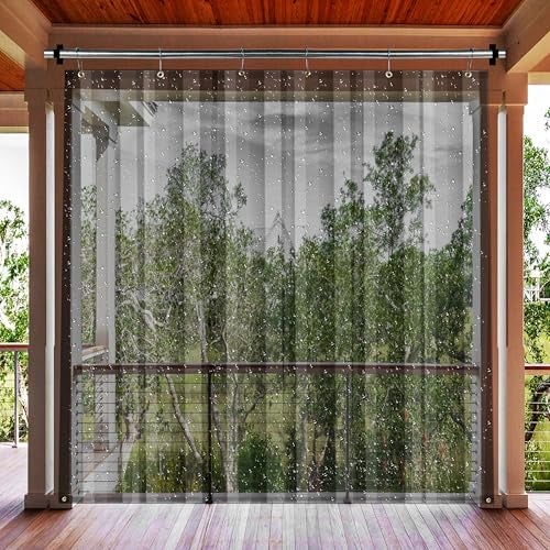 GREEN DECOR – Waterproof Outdoor Transparent PVC Self Fold Curtain with Top Eyelet Used for Balcony,Window, Door for Ac, Dust,Wind & Rain Protection (4.5 X 8 Feet, Pack of 1 Piece) - Image 1