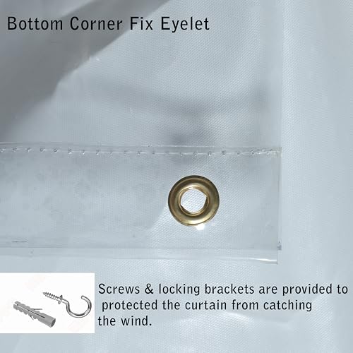 GREEN DECOR – Waterproof Outdoor Transparent PVC Self Fold Curtain with Top Eyelet Used for Balcony,Window, Door for Ac, Dust,Wind & Rain Protection (4.5 X 8 Feet, Pack of 1 Piece) - Image 4