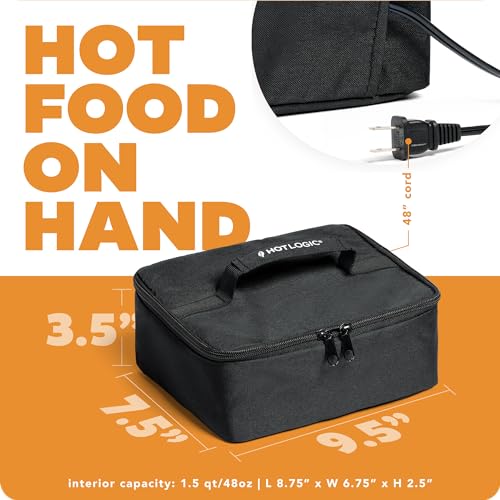HOTLOGIC صندوق الغداء الساخن المصغر - سخان طعام كهربائي محمول للرجال والنساء - مثالي للعمل، المكتب، والبناء - اطبخ، سخن، وتناول الطعام أثناء التنقل - 120 فولت - أسود - Image 4