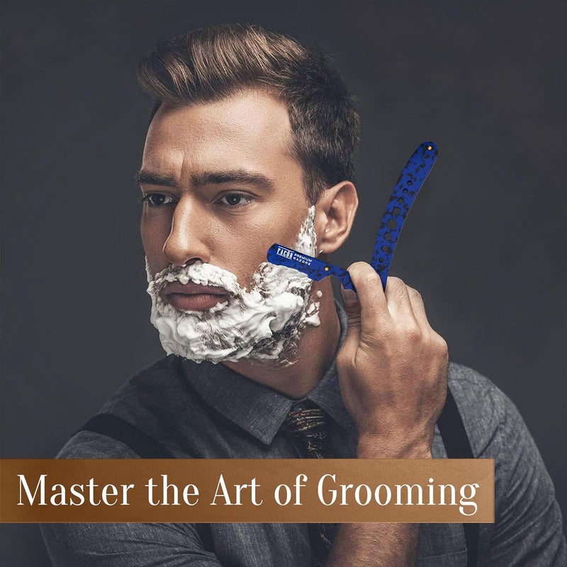 FACON Facón Straight Razors for Men - Professional Barber Straight Edge Razor Kit with 100 Blades, Classic Stainless Steel Barbero Shaver for a Smooth & Precise Shave, Premium Barber Razor for Men's Shaving - Image 4