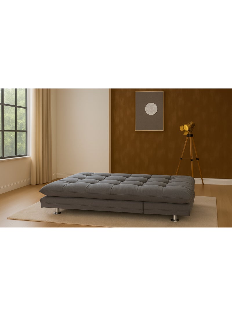 KUSTOMDECO Convertible Sofa Bed with Adjustable Backrest – Tufted Grey Fabric Futon Couch Sleeper for Living Room & Guest Room – Modern Recliner Sofa - Image 3