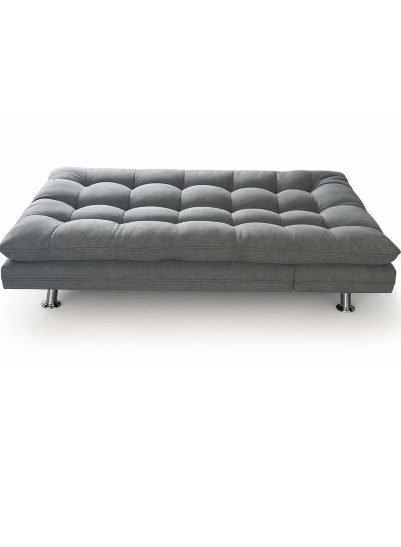 KUSTOMDECO Convertible Sofa Bed with Adjustable Backrest – Tufted Grey Fabric Futon Couch Sleeper for Living Room & Guest Room – Modern Recliner Sofa - Image 5