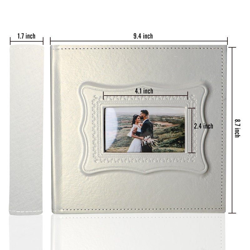 Holoary Photo Album 4x6, 200 Photos PU Leather Vintage Picture Album for Family Wedding Anniversary Baby Vacation (Pearl Color) - Image 3