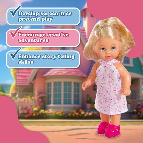 Wembley Evi's Trolley Set| Soothing Floral Glow Evi| Vibrant Evi Inside Trolley| Joyful Pretend Play Set| Engaging & Travel-Friendly Set| Ideal Doll Set for Girls (Soothing Floral Glow Evi) - Image 5