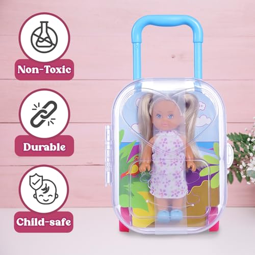 Wembley Evi's Trolley Set| Soothing Floral Glow Evi| Vibrant Evi Inside Trolley| Joyful Pretend Play Set| Engaging & Travel-Friendly Set| Ideal Doll Set for Girls (Soothing Floral Glow Evi) - Image 4
