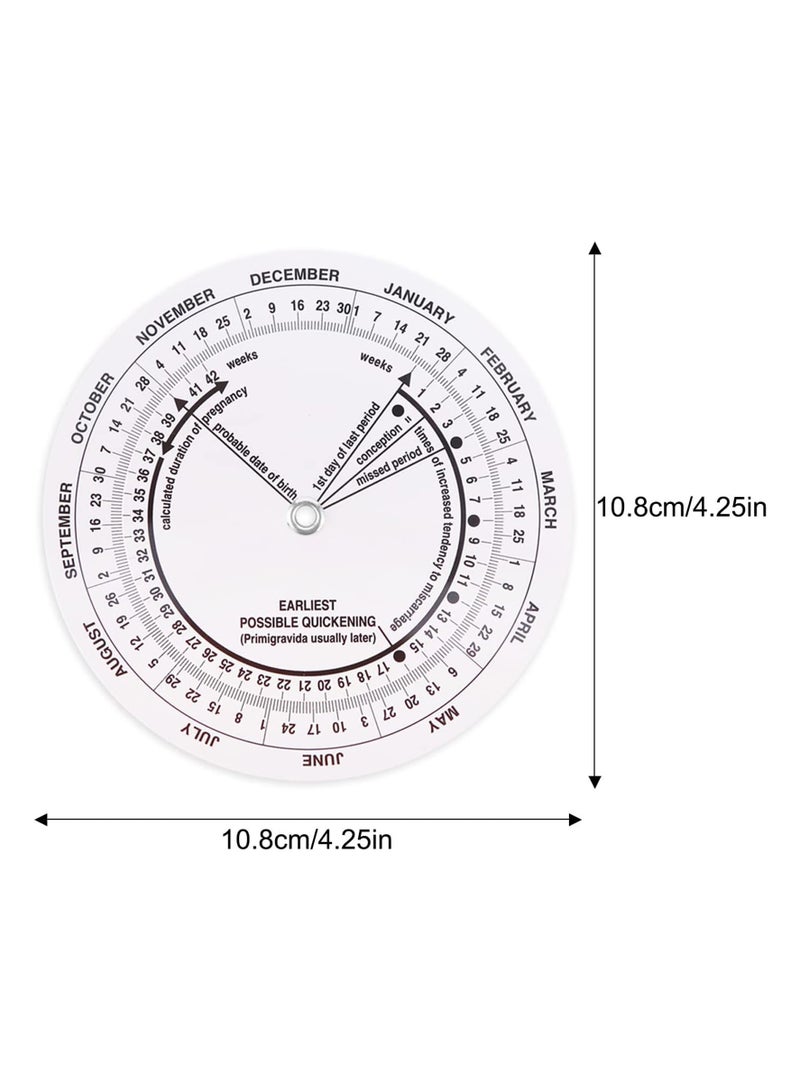 King Mariot Pregnancy Wheel Badge Card | Pregnancy Wheel Pregnant Due Date Calculator | ABS Material | Handy Tool for Doctors, Midwives, Nurses, Pregnant Patients - Image 2
