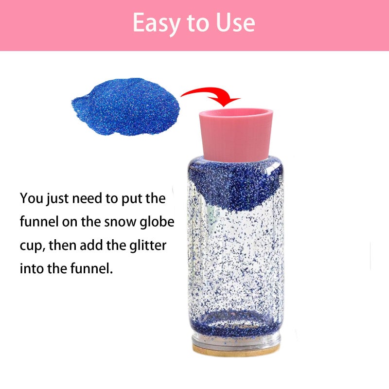 SPANSEE Glitter Funnel for Snow Globe Tumblers, Funnel for Adding Glitter to Snowglobe Cups, DIY Glitter Cup Making Tools (Cups not Included) - Image 2