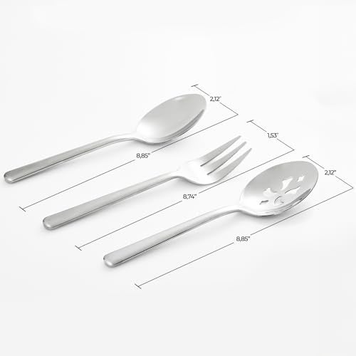 RTT Serving Spoon x 2,Slotted Serving Spoon x 2,Serving Forks x 2,RTT 9 Inch Stainless Steel Catering Serving Utensils for Party Buffet Dinner Banquet Cooking Kitchen Basics,Mirror Finish Flatware - Image 5