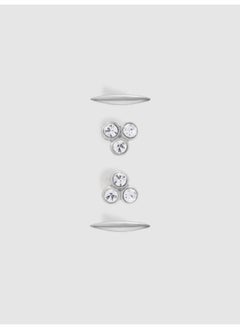 REISS Mira: Micro Crystal Cluster & Bar Earrings Set  - Image 2