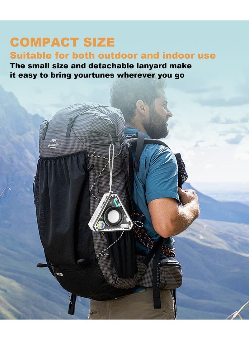 Mini Portable Bluetooth Speaker with LED Light and Carrying Lanyard - 360° Surround Sound, TWS Pairing, Clear Fashion Design - Perfect for Travel, Outdoor Activities, Home, Women, Girls, Boys Orange - Image 2