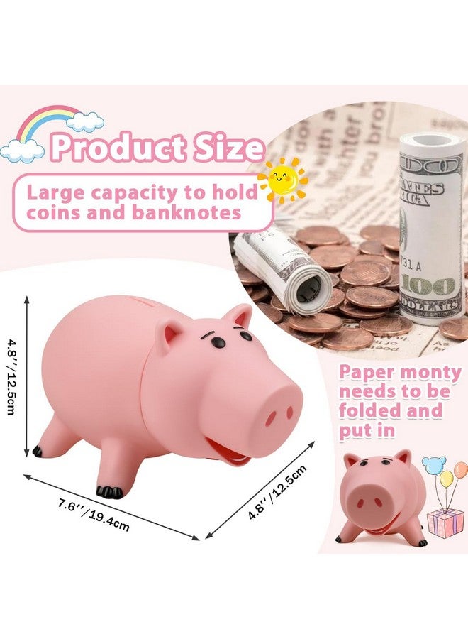 PHOCAS Hamm Piggy Bank Unbreakable Cute Pink Pig Money Bank Plastic Saving Coin Bank for Kids Christmas Birthday Gift - Image 3