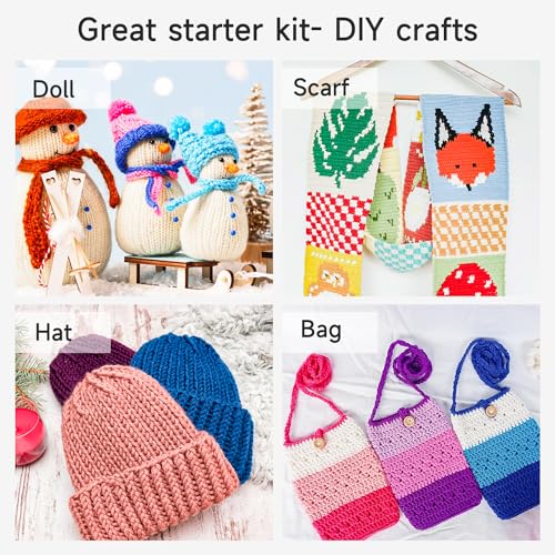 INSCRAFT Crochet Kit for Beginners Adults, 18 Large Acrylic Yarn Skeins 1800 Yards Yarn, 105 PCS Crochet Kit with Hooks Yarn Set,Includes Canvas Tote Bag, Ideal Starter Pack for Kids Professionals - Image 5