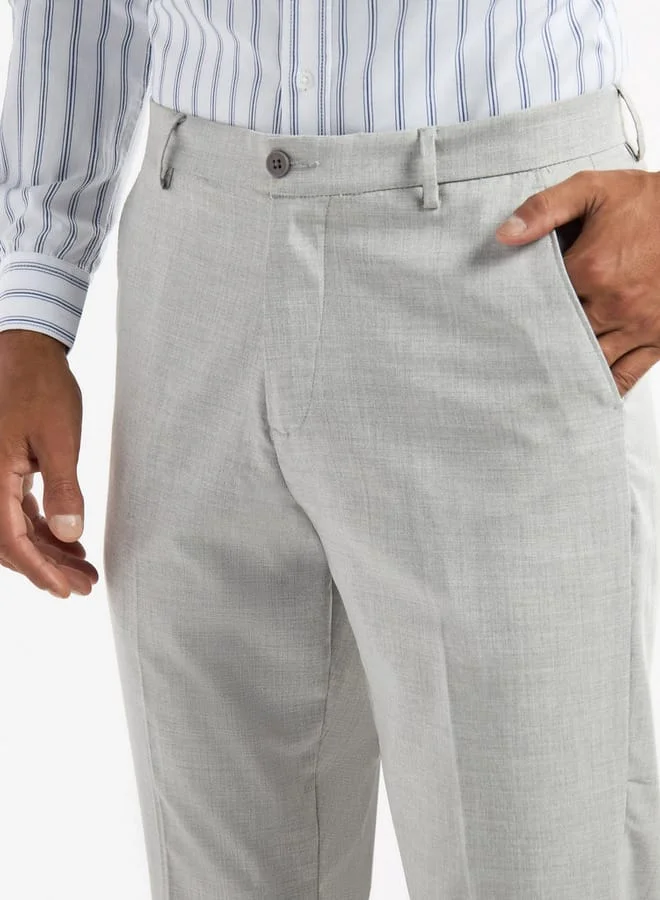 Splash FAV Solid Regular Fit Trousers with Flexi Waist and Pockets