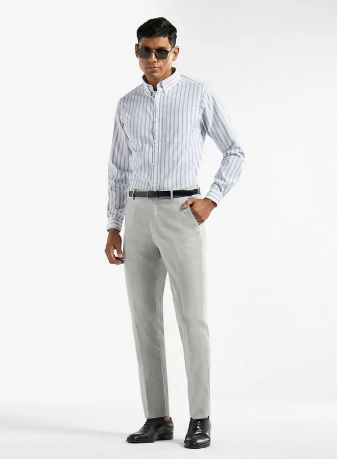 Splash FAV Solid Regular Fit Trousers with Flexi Waist and Pockets