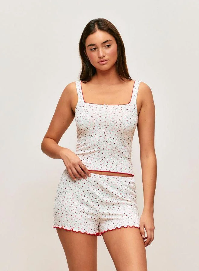 UNDIZ Jersey caraco with floral patterns