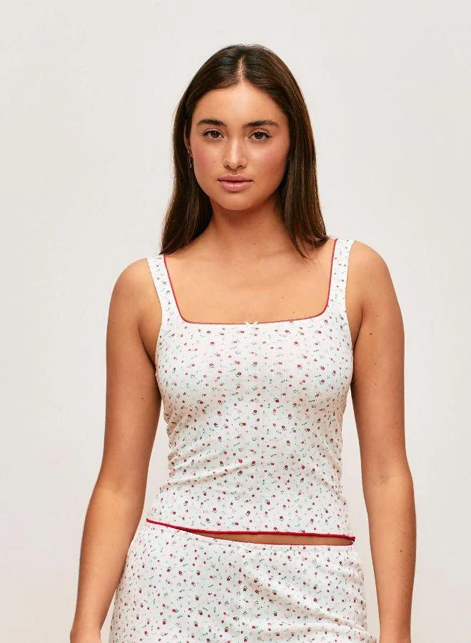 UNDIZ Jersey caraco with floral patterns