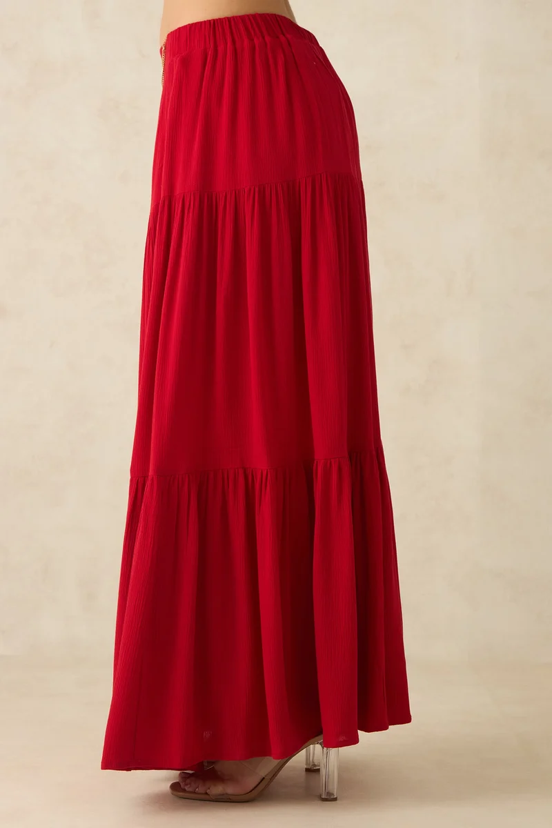 Virgio Viscose Tiered Vacation Skirts for Women