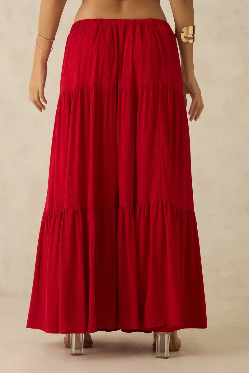 Virgio Viscose Tiered Vacation Skirts for Women