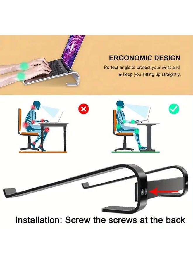 Aluminum Alloy Laptop Stand with Cooling System Portable Silvery Heat Dissipation - Image 5