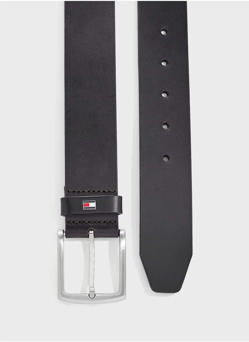 TOMMY HILFIGER Logo Denton Flag Leather Belt