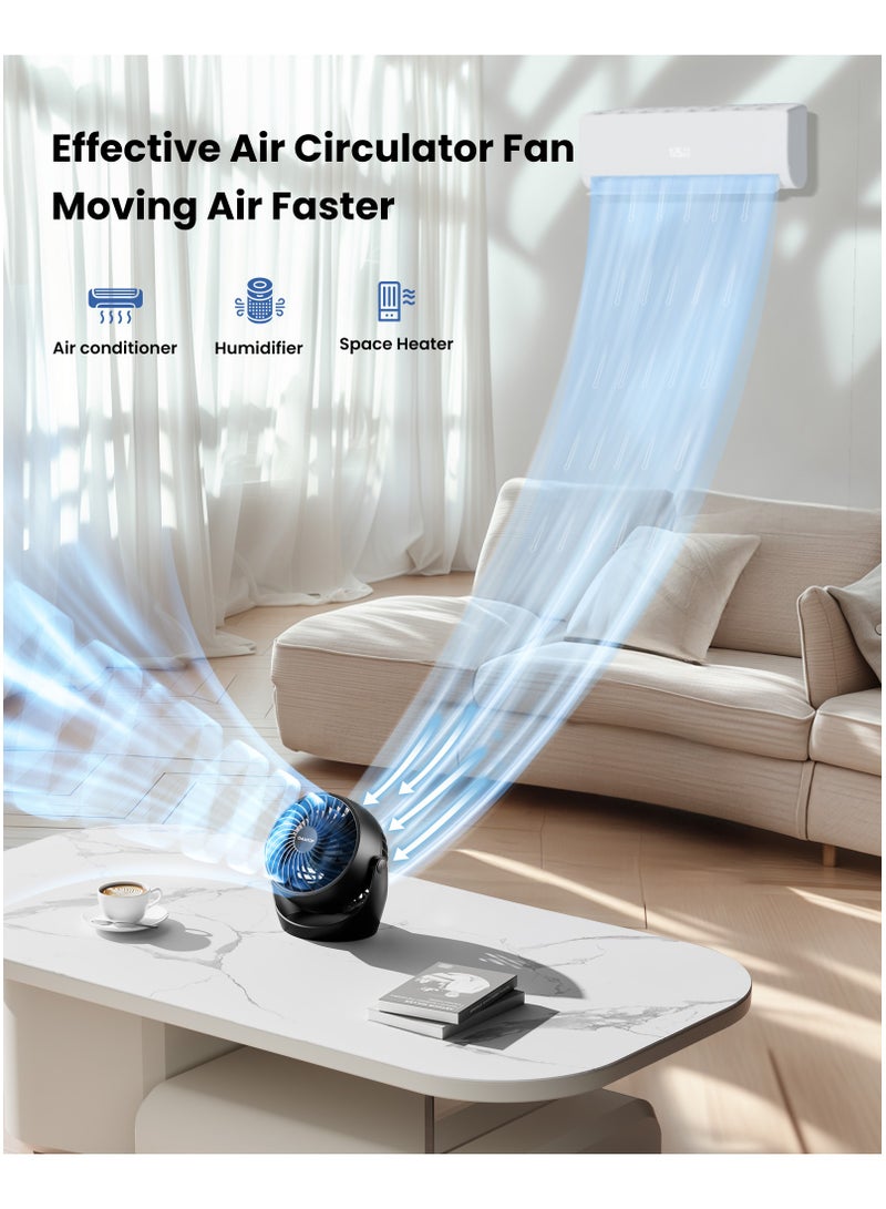 Gaiatop Desk Fan, 5-Inch Portable Electric Table Desktop Air Circulator Fans, Small but Powerful with 3 Speed 360° Adjustable Tilt for Cooling Home Dorm Office Bedroom Bathroom Kitchen, Black - Image 2