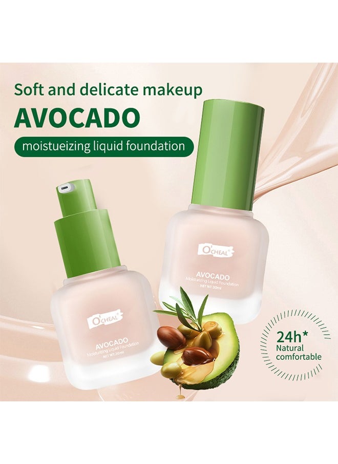 OCHEAL Avocado Moisturizing Liquid Foundation Silky Fit With Skin & Hydratted And Lightweight Concealer Moisturizing,Face24-Hour Hydration 30ml (Ivory)  - Image 3