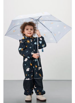 Toddlers Boy Allover Print Softshell Jacket, Navy