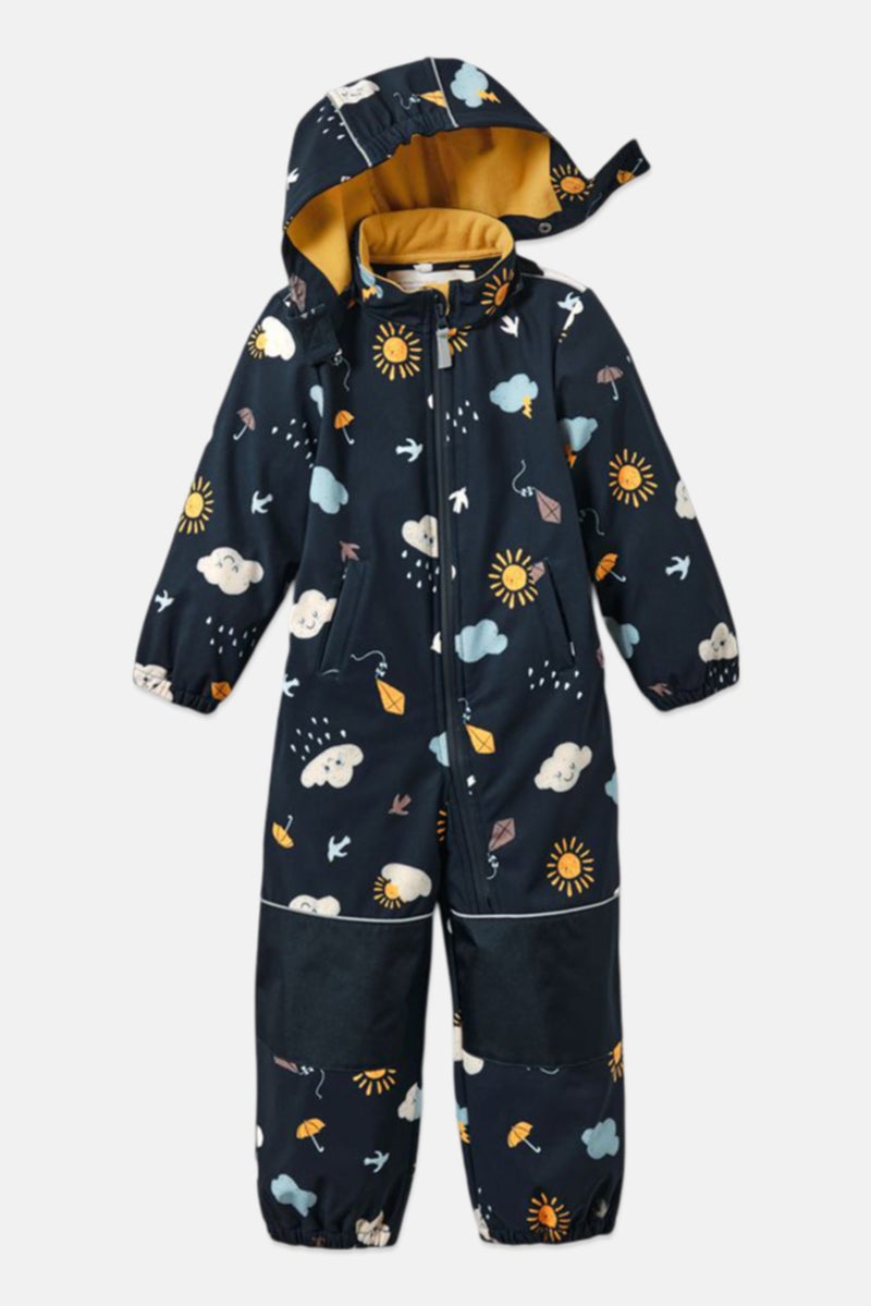 Tchibo جاكيت سافل شيل للأطفال الأولاد بطبعة شاملة، أزرق داكن - Image 2