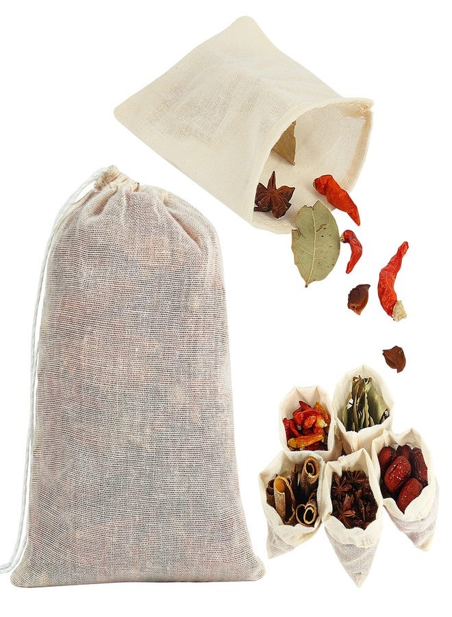 YQL Spice Bags for Cooking,30PCS 4x6 Inch Muslin Bags with Drawstring Tea Filter Bags Cheesecloth Bags for Straining Reusable Natural Cotton Sachet/Herb Bags - Image 1
