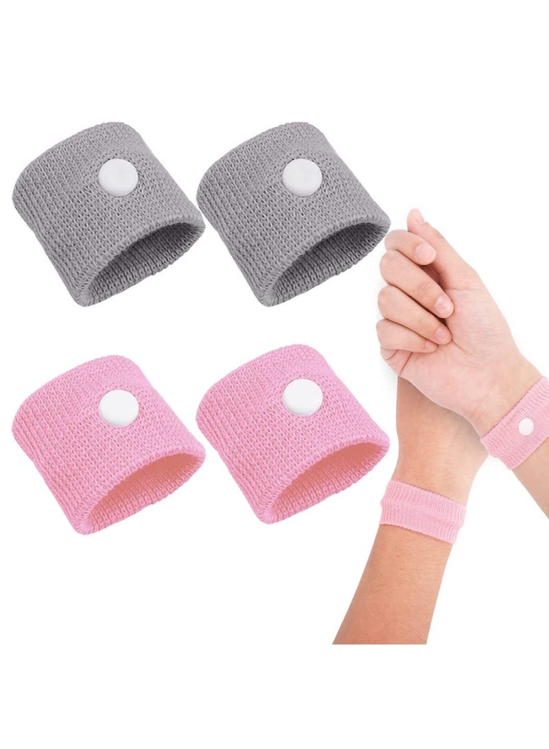 Travel Acupressure Wristbands for Motion Sickness Relief - 2 Pairs for Car and Sea Nausea - Image 1