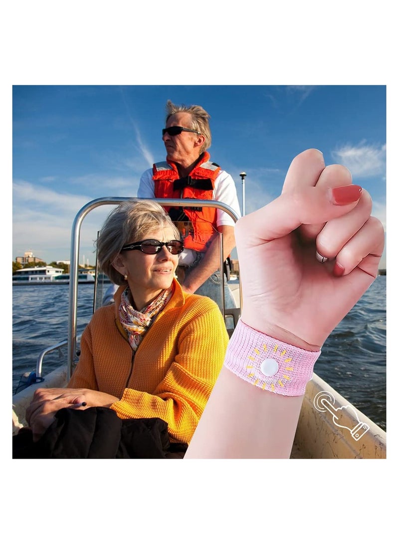 Travel Acupressure Wristbands for Motion Sickness Relief - 2 Pairs for Car and Sea Nausea - Image 2