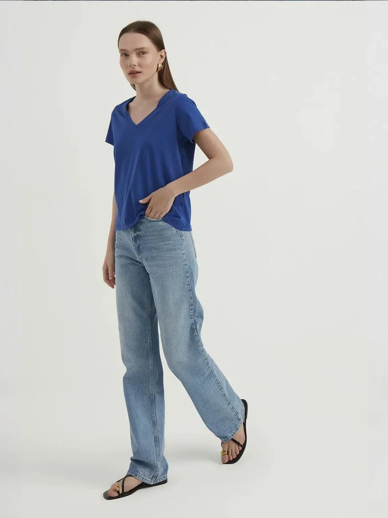 HICCUP V Neck Basic T-shirt