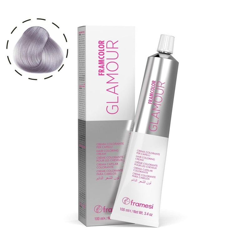 Framesi Morphosis Framesi FramColor Glamour 10.61 Extra Platinum Silver Violet 100ml – Professional Ultra-Light Hair Color - Image 1