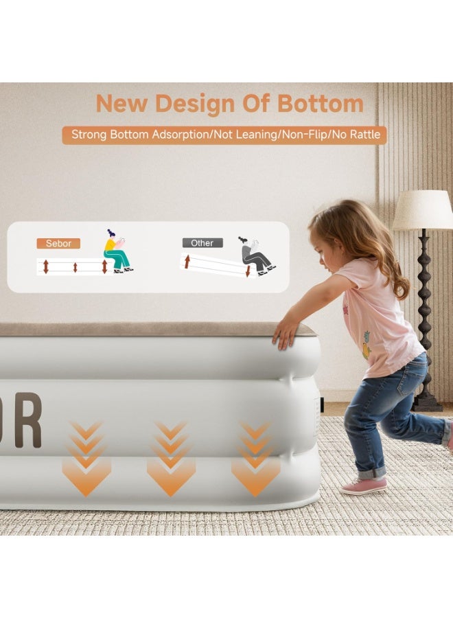 ALIVINGHOME Self-Inflating Triple Air Mattress | 2-Min Quick Inflation/Deflation Built-in Pump | Portable Camping Bed with Three Inflatable Pillows, Repair Kit & Storage Bag | for Home, Travel, Guests | 990lbs Capacity - Image 3