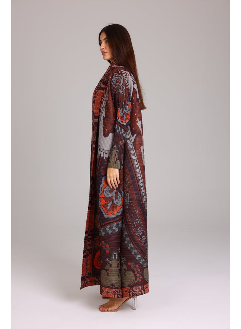 IKKXA Kimono Style Open Colorful Modern Freesize Abaya ABY1190 Multicolor - Image 3