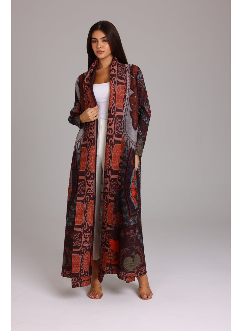 IKKXA Kimono Style Open Colorful Modern Freesize Abaya ABY1190 Multicolor - Image 5