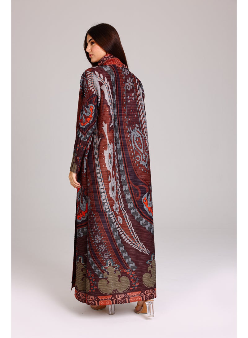 IKKXA Kimono Style Open Colorful Modern Freesize Abaya ABY1190 Multicolor - Image 4