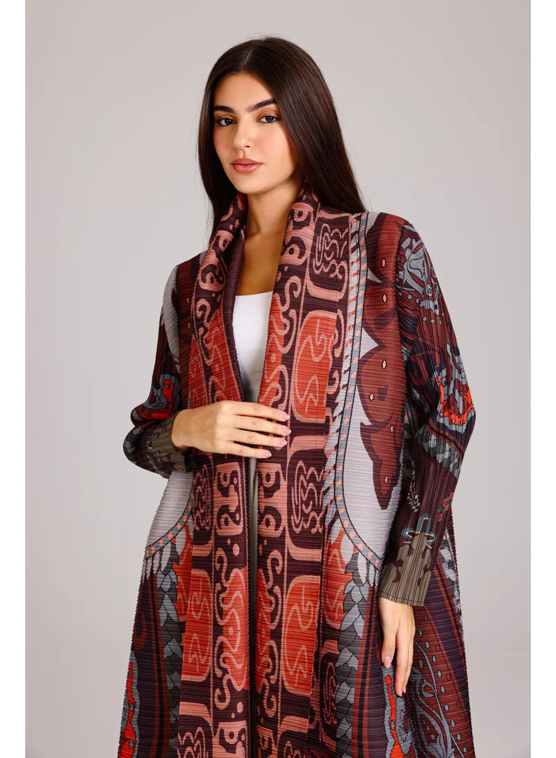 IKKXA Kimono Style Open Colorful Modern Freesize Abaya ABY1190 Multicolor